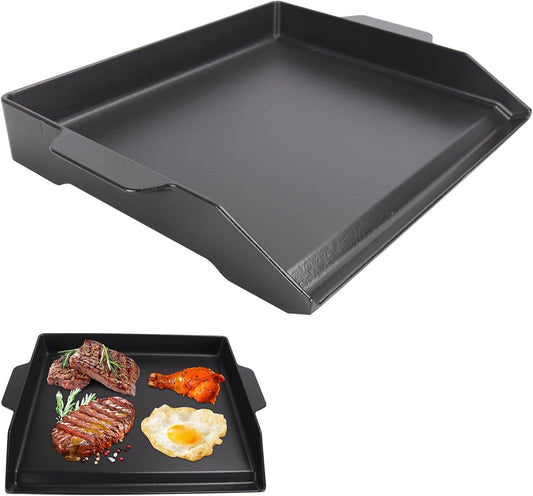 Universal Cast Iron Flat Top Griddle for Gas/Stove/Electric/Charcoal Grill,23" X 16 BBQ Griddle Insert for Weber Camp Chef Nexgrill StoveTop Griddle,Tailgating Nonstick Coating Cooking Skillet Pan,1PC
