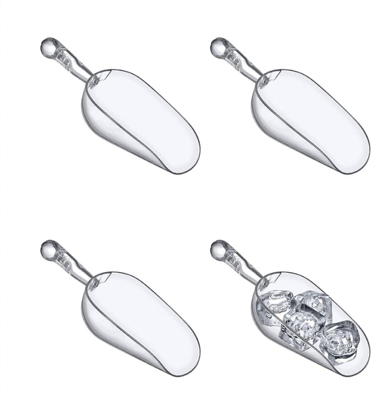 Amazing Abby - Elsa - 5-Ounce Plastic Ice Scoops (Set of 4), Plastic Utility Scoops, BPA-Free, Food-Grade, Shatter-Proof, Good for Kitchen and Restaurant, Perfect for Home and Commercial Use