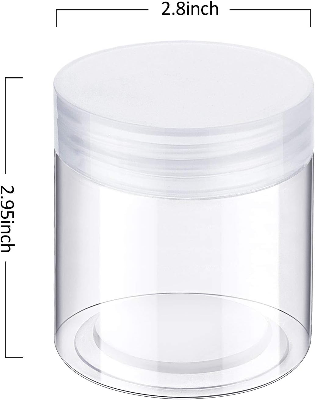 SATINIOR 6 Pack 8 oz Plastic Jars Containers with Lids Wide-mouth Refillable Leakproof Reusable Round Empty Jars for Travel Cosmetic Dry Food Spice Candy Cookie Home Kitchen Organizing (Clear)