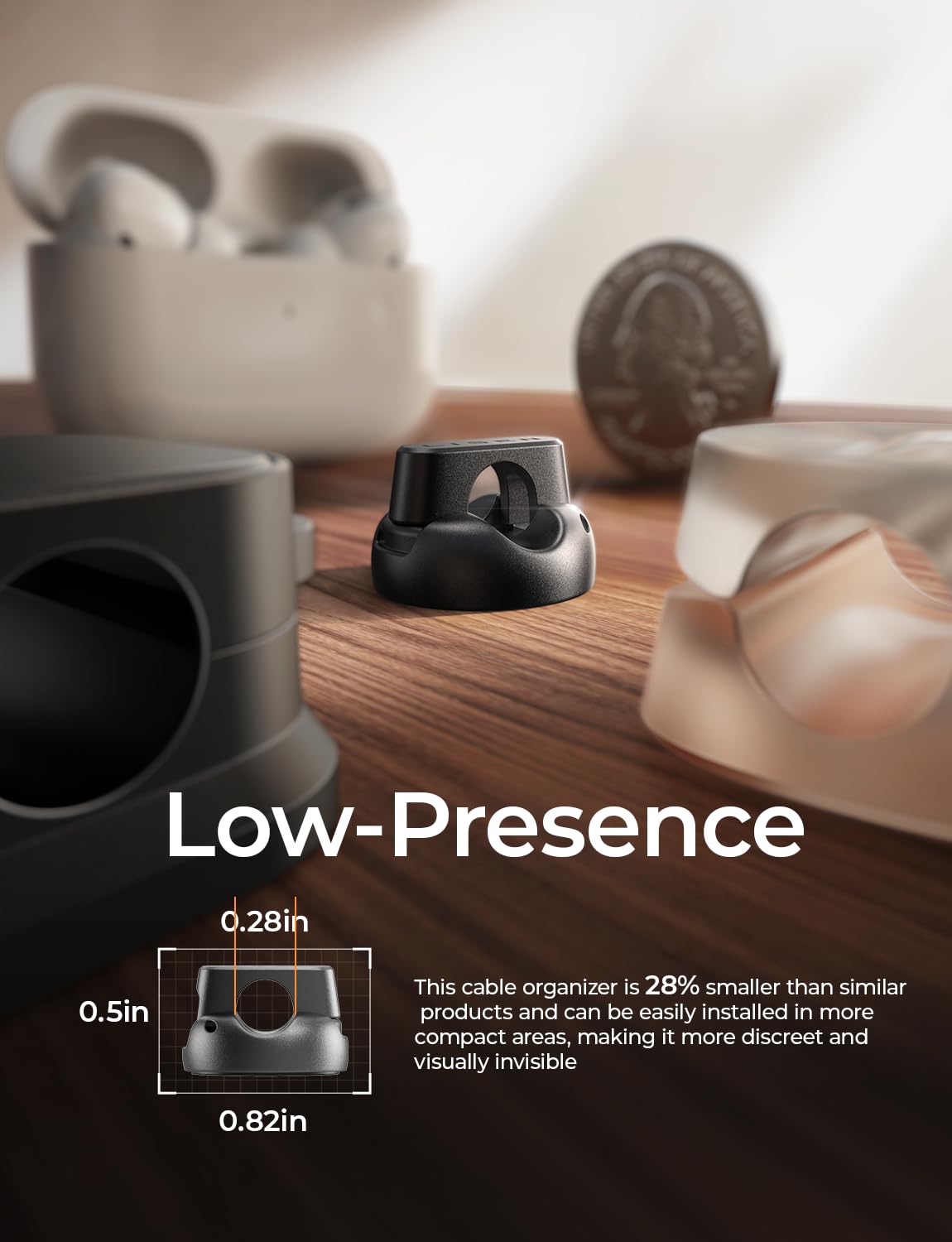 10 Pack Magnetic Cable Clips [2025 Minimum Size] LISEN Halloween Decor Christmas Decorations Indoor, Magnetic Cord Holder for Nightstand Desk, Cable Management for Home Office Organizer Dorm Wall Car