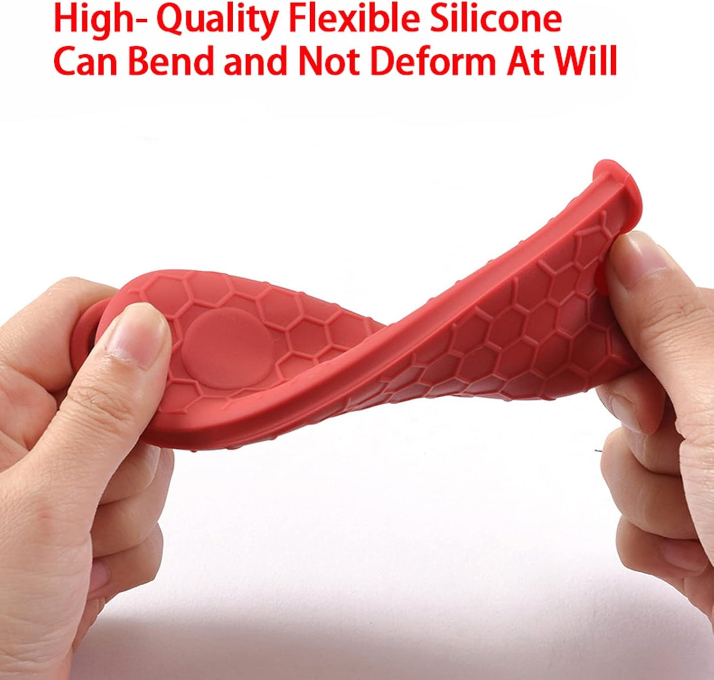 6 Pieces Silicone Hot Tool Holder Heat Resistant Potholder Cookware Handle Non Slip Rubber Pot Holders Handles Grip Covers for Cast Iron Skillet Silicone Cooking Kitchen Suits (Red)