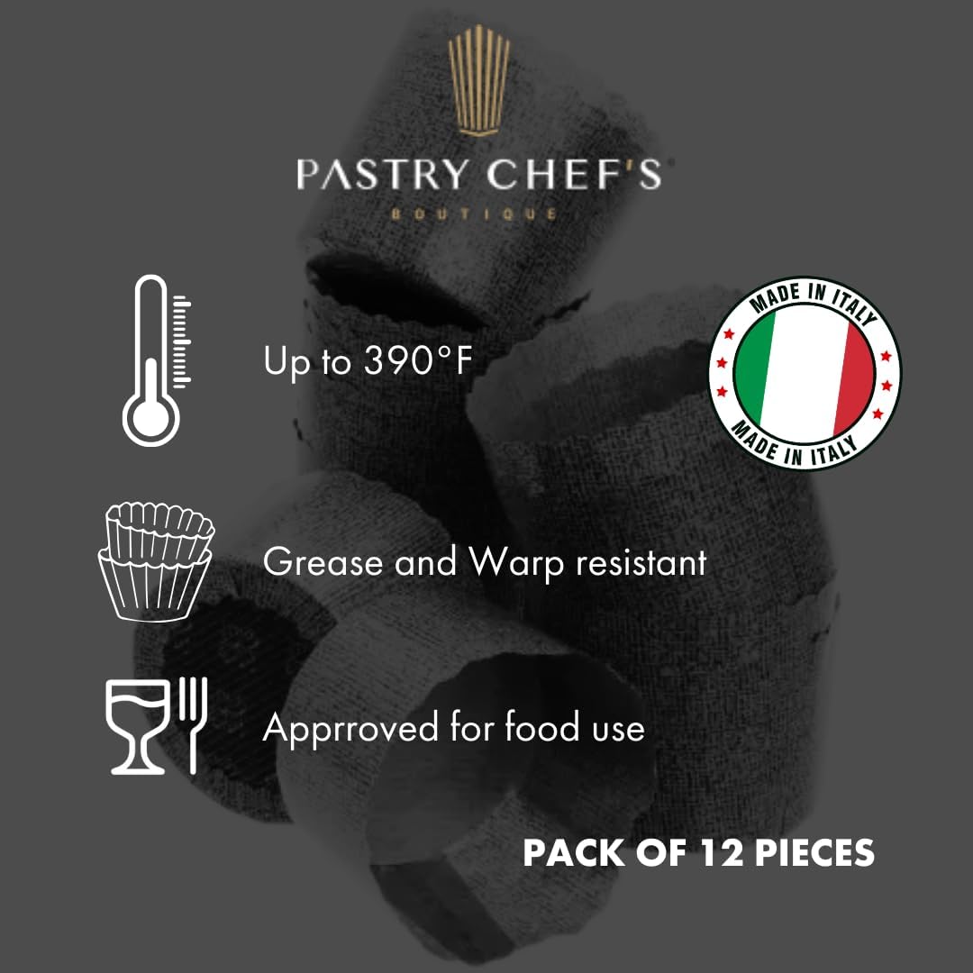 Pastry Chef's Boutique Thin Panettone Paper Pan Mold - XSmall - 4-3/8" x 3-3/8" - 250 gr - Pack of 12 - Made in Italy