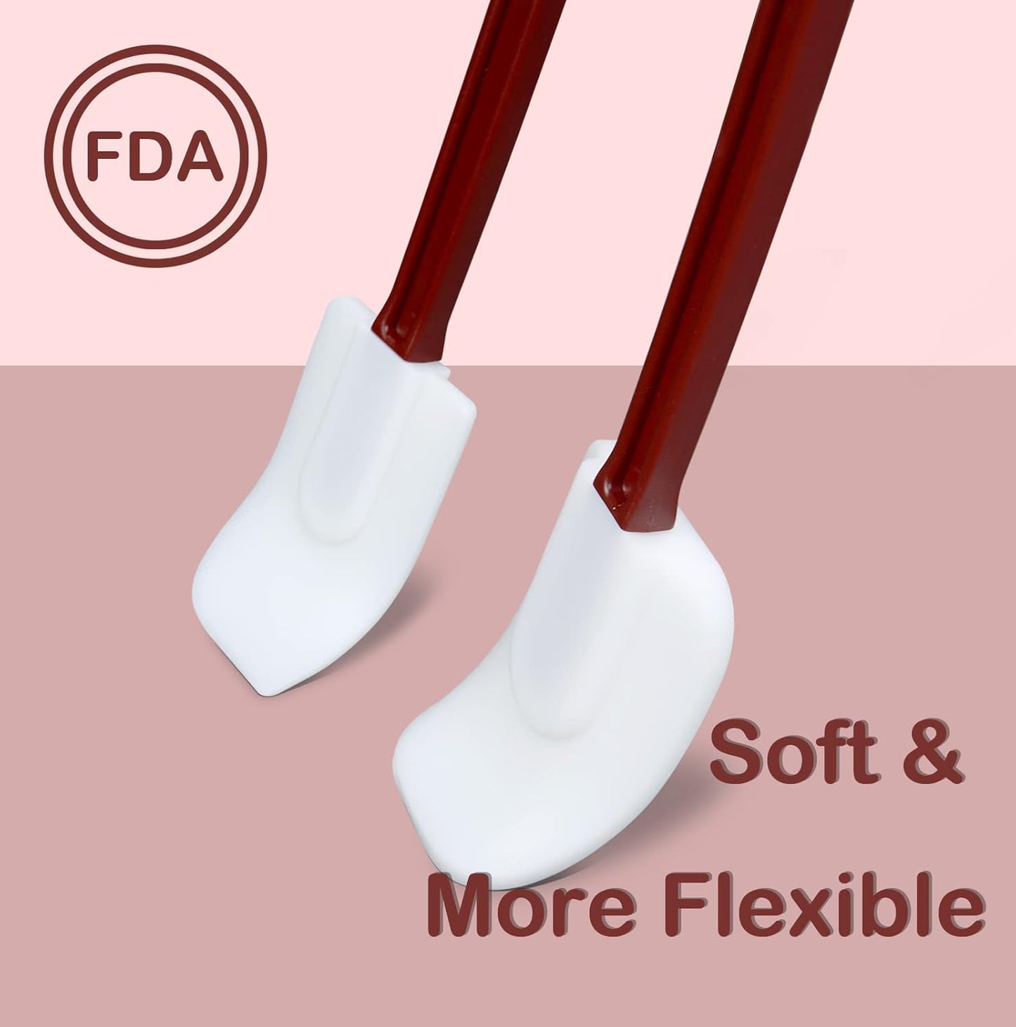 13.5 INCH Silicone Spatulas Heat Resistant Heavy Duty Rubber Spatulas Commercial Spatulas Set for Kitchen Use Silicone Cooking Utensils Sets of 2