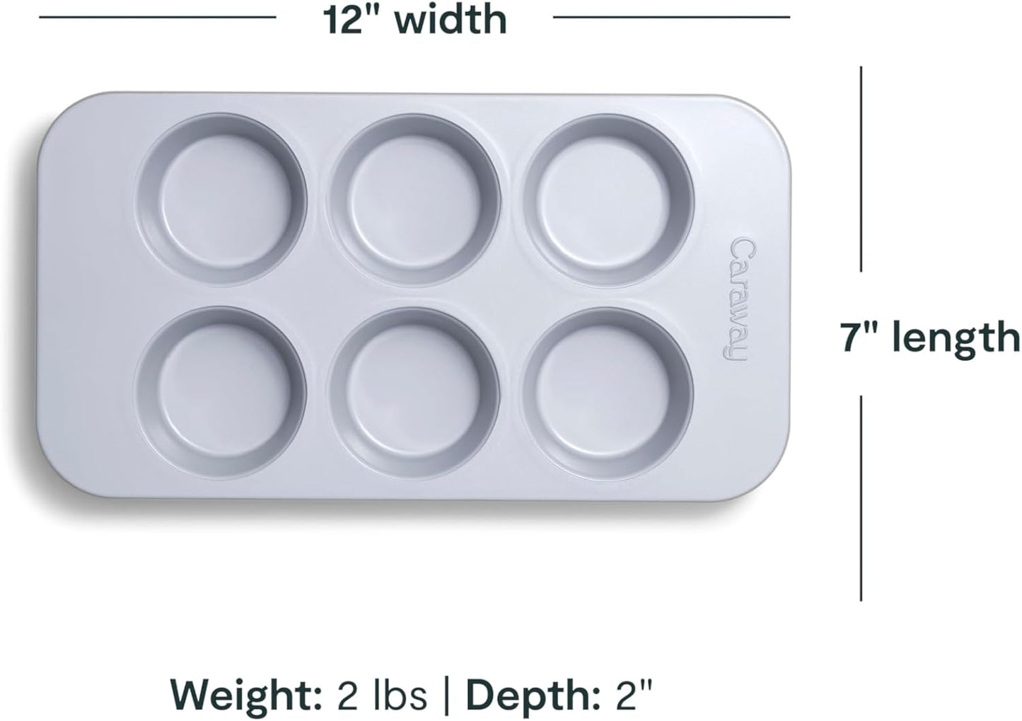 Caraway Nonstick Ceramic 6 Cup Muffin Pan – Non-Toxic, PTFE & PFOA Free – Oven Safe – Aluminized Steel Core – Small Muffin Pan for Baking Cupcakes, Muffins & More - Marigold