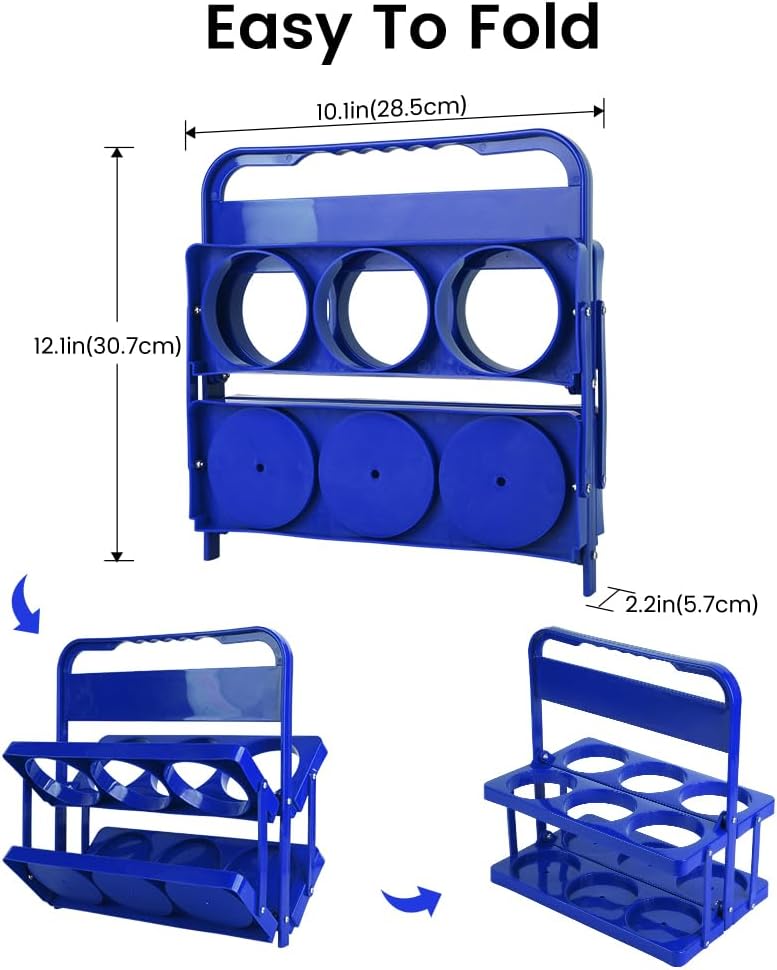 Reusable Drink Carrier with Handle for Doordash, Eats, Grubhub, Portable Cup/Coffee Holder Accessories for Delivery, Foldable Drinks Caddy with Tray, Car Durable Plastic Festive Bottle, Vacation