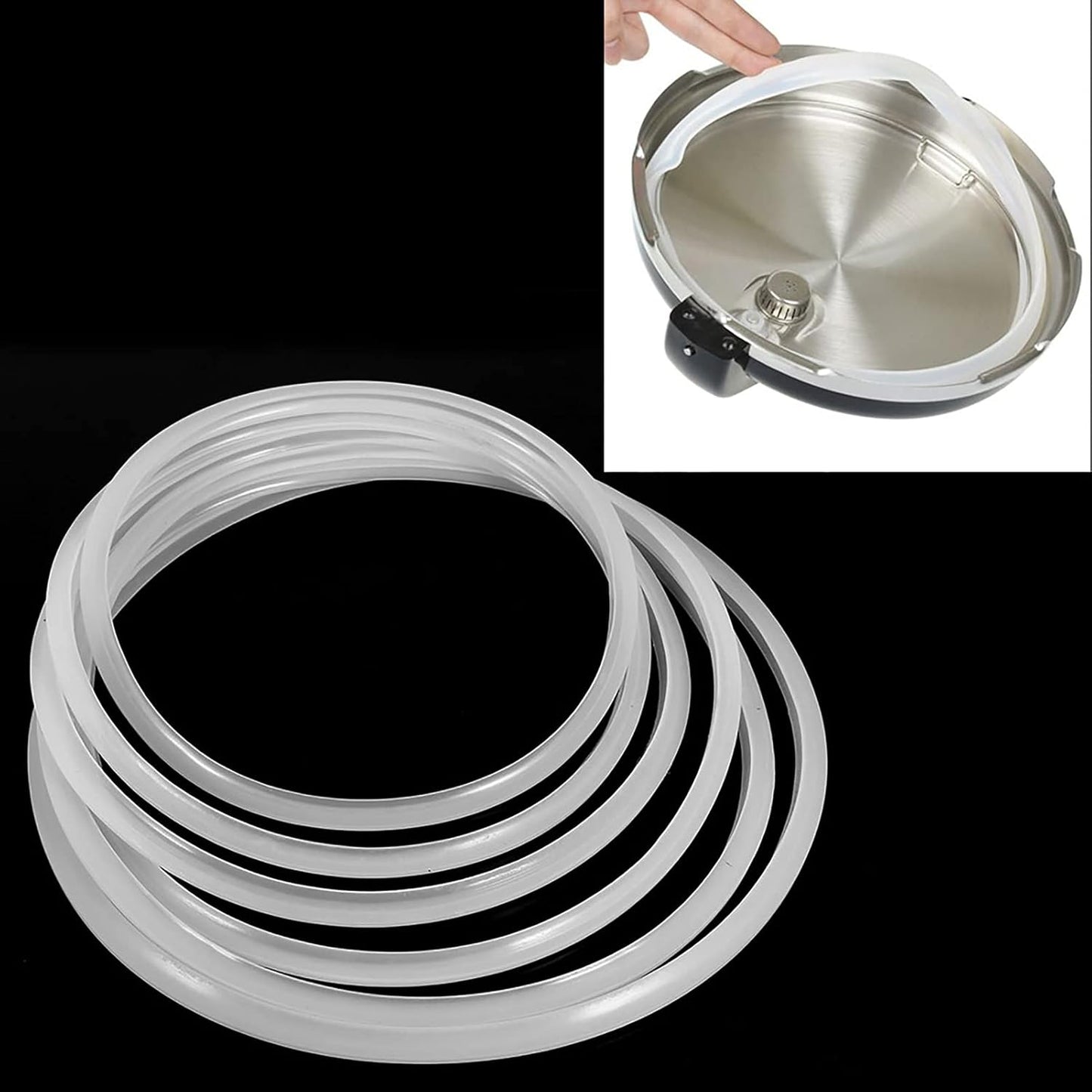 Pressure Cooker Sealing, 22/24/26/32cm Dia Clear Silicone Gasket Sealing Cookware Accessories Replacement High Temperature for Household Restaurant(Diameter 26CM)