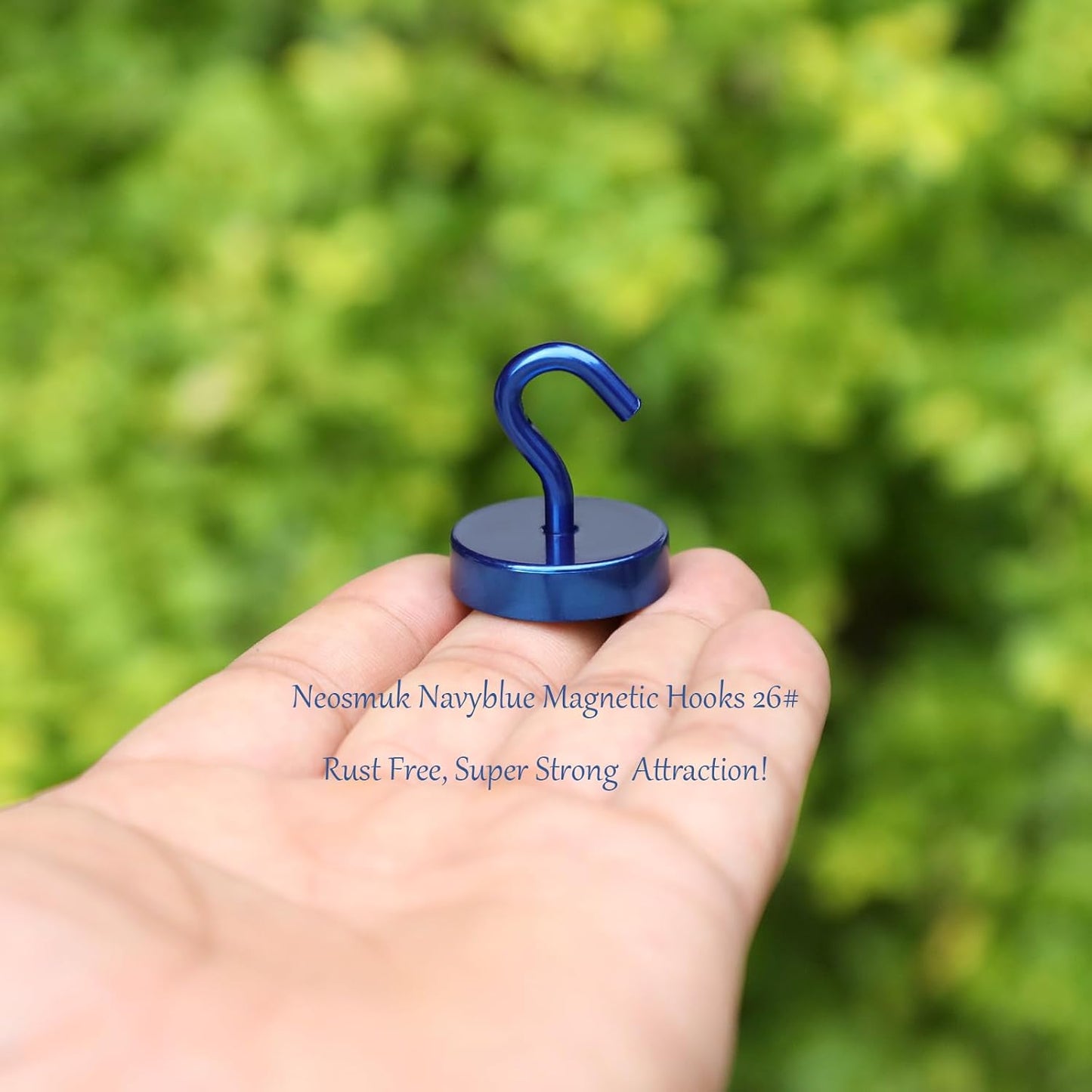 Neosmuk Magnetic Hooks, Cruise Ship Essentials, 80lb+ Heavy Duty Magnetic Hooks for Cruise Cabins, Refrigerator, Grill, Hanging, and Travel | Extra Strong Must-Haves Magnet Hook,Navyblue