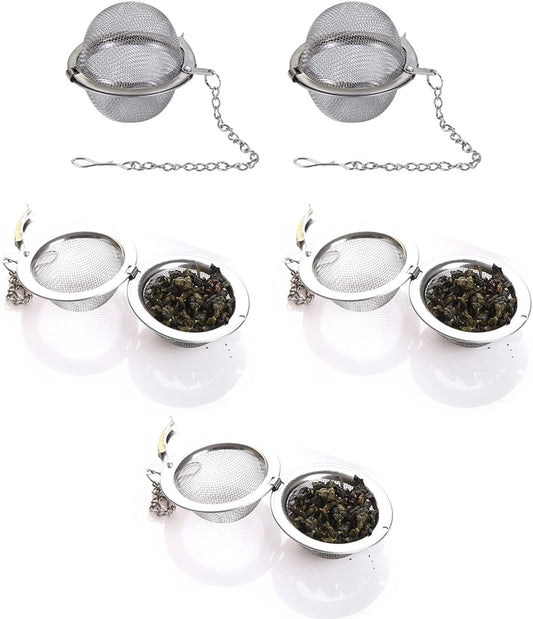 5PCS Tea Infuser, Upgraded Tea Strainer, Premium Tea Infusers for Loose Tea, Tea Steeper, Tea Ball for Tea Flavoring Herbal Spices Seasonings