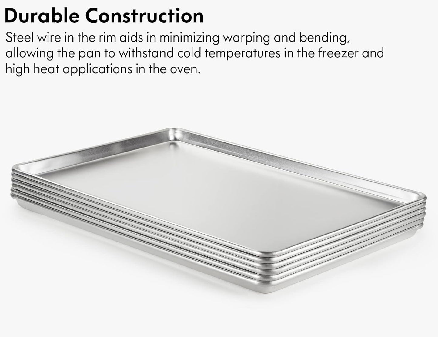 CURTA 12 Pack Aluminum Sheet Pan, NSF Listed Full Size 26 x 18 inch Commercial Bakery Cake Bun Pan, Baking Tray …