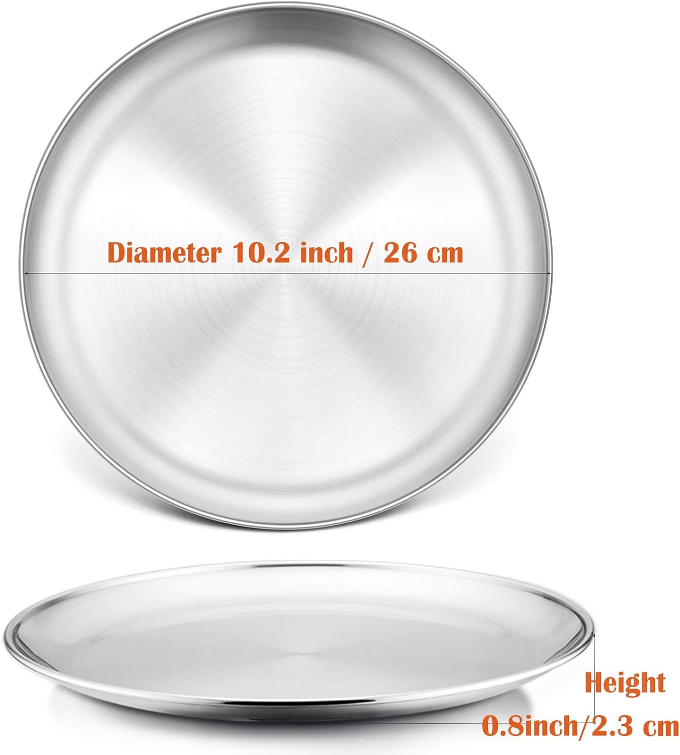 P&P CHEF Pizza Pan Bakeware for Home Kitchen, Stainless Steel Pizza Tray for Baking Pizza, Healthy & Reusable & Easy Clean, Oven & Freezer Safe, 10 Inch & Silver