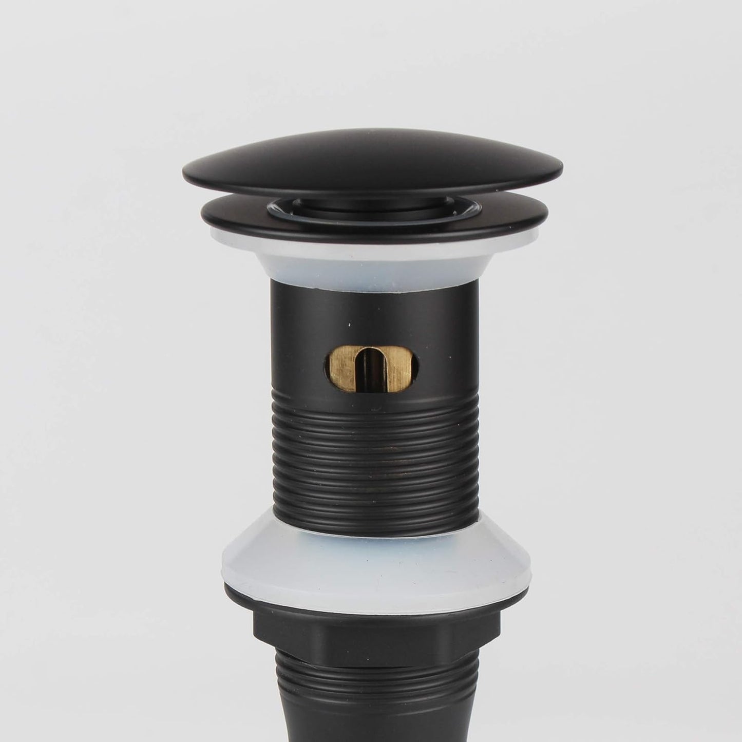 Bathroom Lavatory Vanity Vessel Sink Detachable Basket Drain, Pop Up Drain Stopper with Overflow, Black