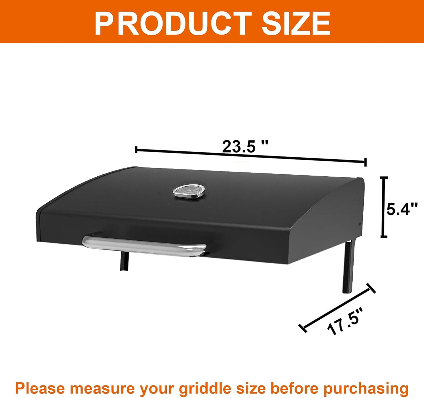 Hard Cover Hood with Temperature Gauge for Blackstone 22 inch Table Top Griddle, 5011 Griddle Hood for Blackstone 22" Grill, Red