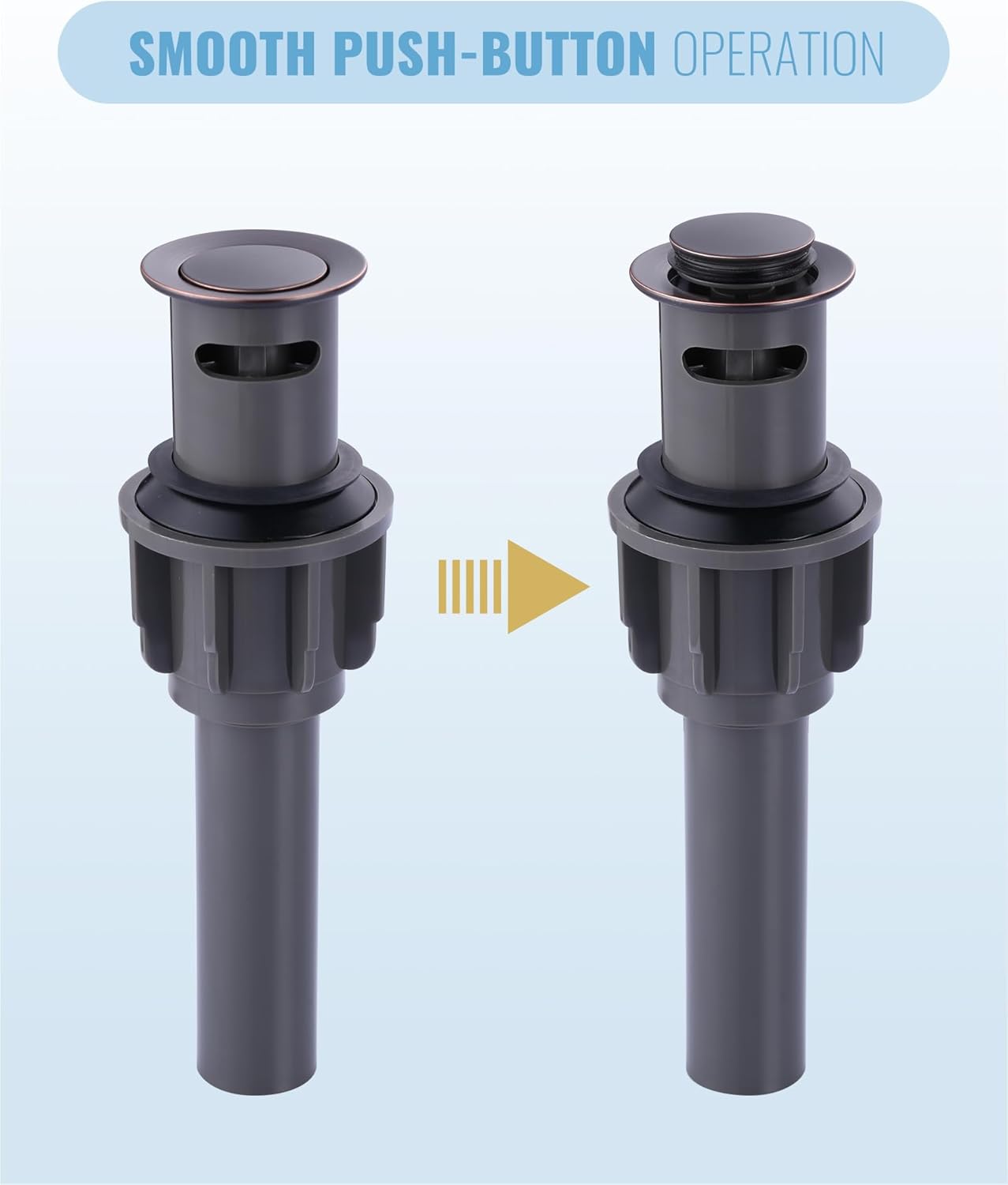 ALEASHA Bathroom Sink Drain with Overflow Vessel Sink Stopper,Pop Up Drain for Bathroom Sink Pop Up Drain Stopper for Hair Catcher,Oil Rubbed Bronze