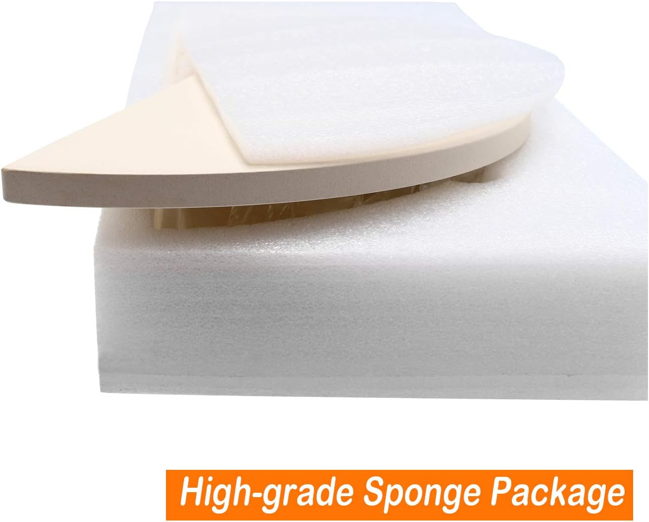 BBQ Future Ceramic Heat Deflector Plates for Kamado Joe Classic I, II, III，Half-Moon 2-Pack, White