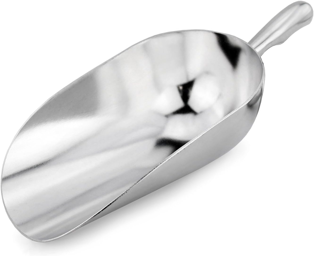 New Star Foodservice 538161 One-Piece Cast Aluminum Round Bottom Bar Ice Flour Utility Scoop, 38-Ounce, Silver (Hand Wash Only)