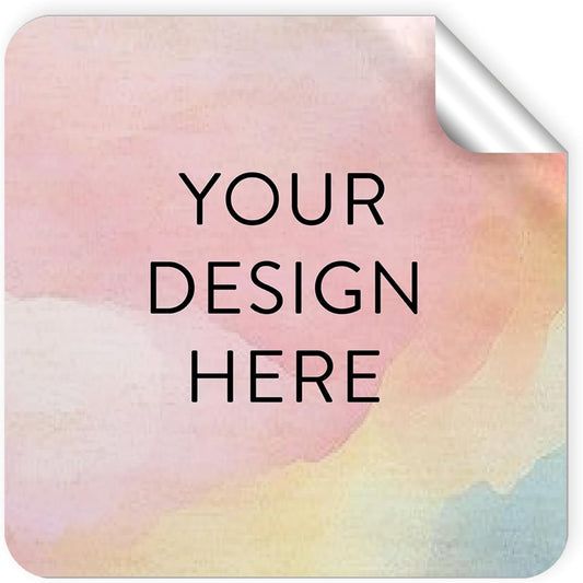 100 Custom Vinyl Stickers - Upload Your own Image, Text, Design, Logo - Personalized Logo Labels for Handmade, Packaging, Bottle, Jars, Candle, Brand Stickers (Watercolor, 1.5x1.5 Square)