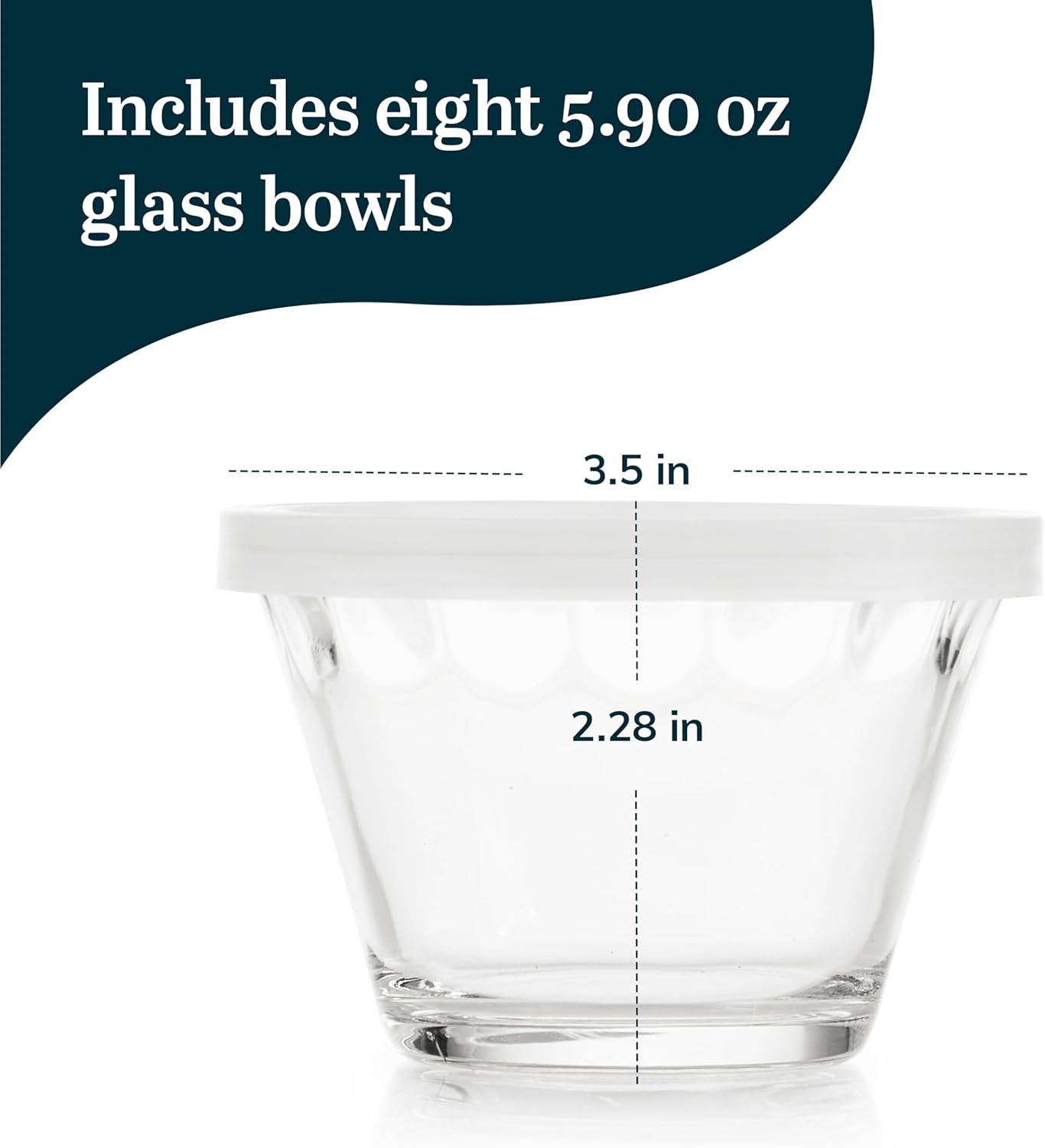 Libbey Baker’s Basics 8-Piece Cupcake Party Glass Baking Dish Set with Lids, Round Small Glass Bowls, Prep Bowls for Cupcakes, Mini Pot Pies, and More