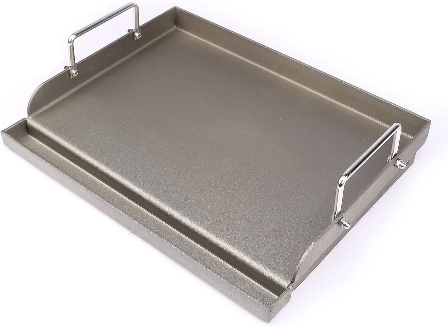 Utheer 17" x13" Nonstick Cast Iron Griddle for Gas Grill, Cooking Griddle Pan for Outdoor Gas Grill, Muti-Purpose Cooking Flat Top Plate for Weber, Nexgrill, Charbroil, Camp Chef, Kenmore