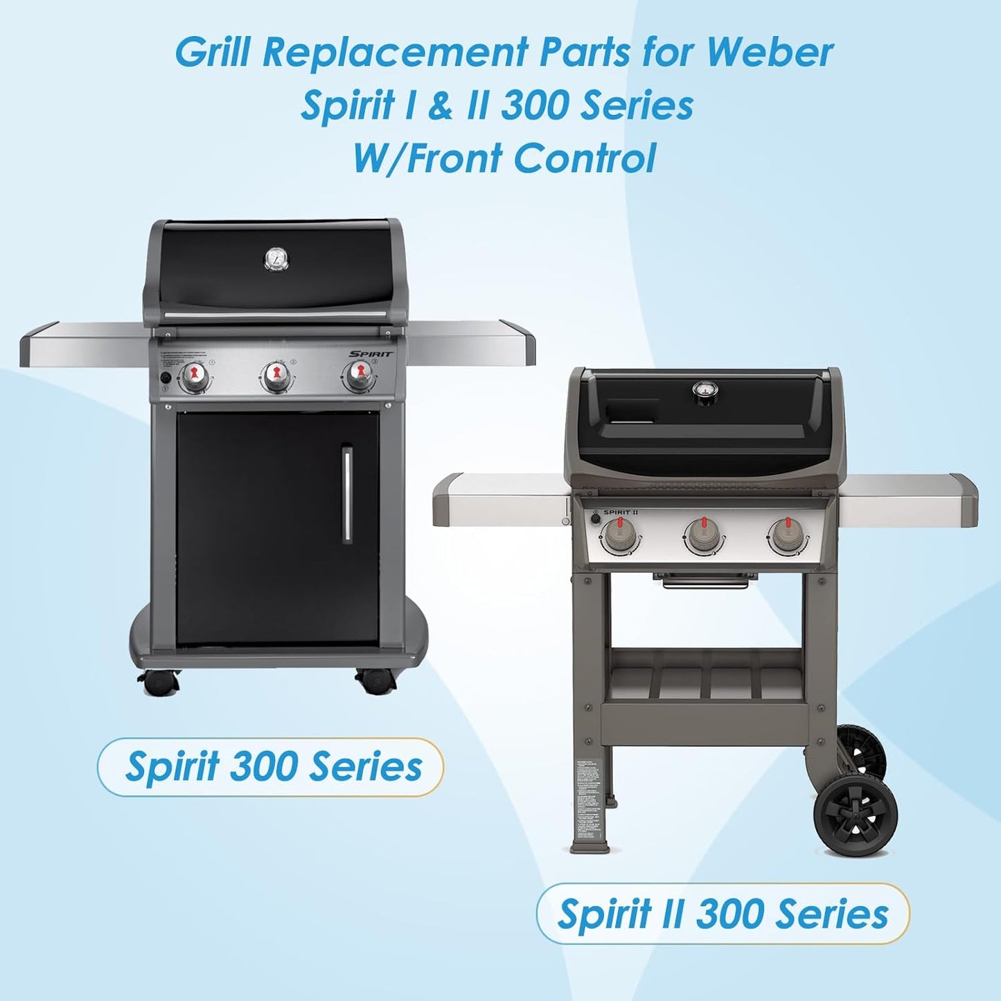 7526 7527 17.5" Grill Grates Replacement for Weber Spirit II 300 Series, for Weber Spirit 300 Grill Grates, Spirit 700, Genesis Silver/Gold/Platinum B/C, Genesis 1000-5000