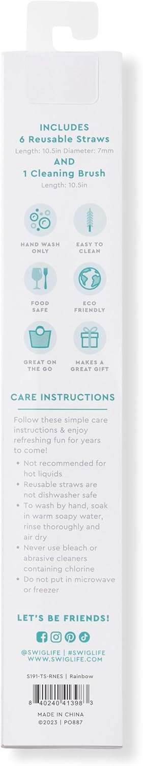 Swig Life Reusable Straws Hayride + Hot Pink Tall Straw Set & Cleaning Brush, Each Straw is 10.25 inch Long (Fits Swig Life 20oz Tumblers, 22oz, and 32oz Tumblers)