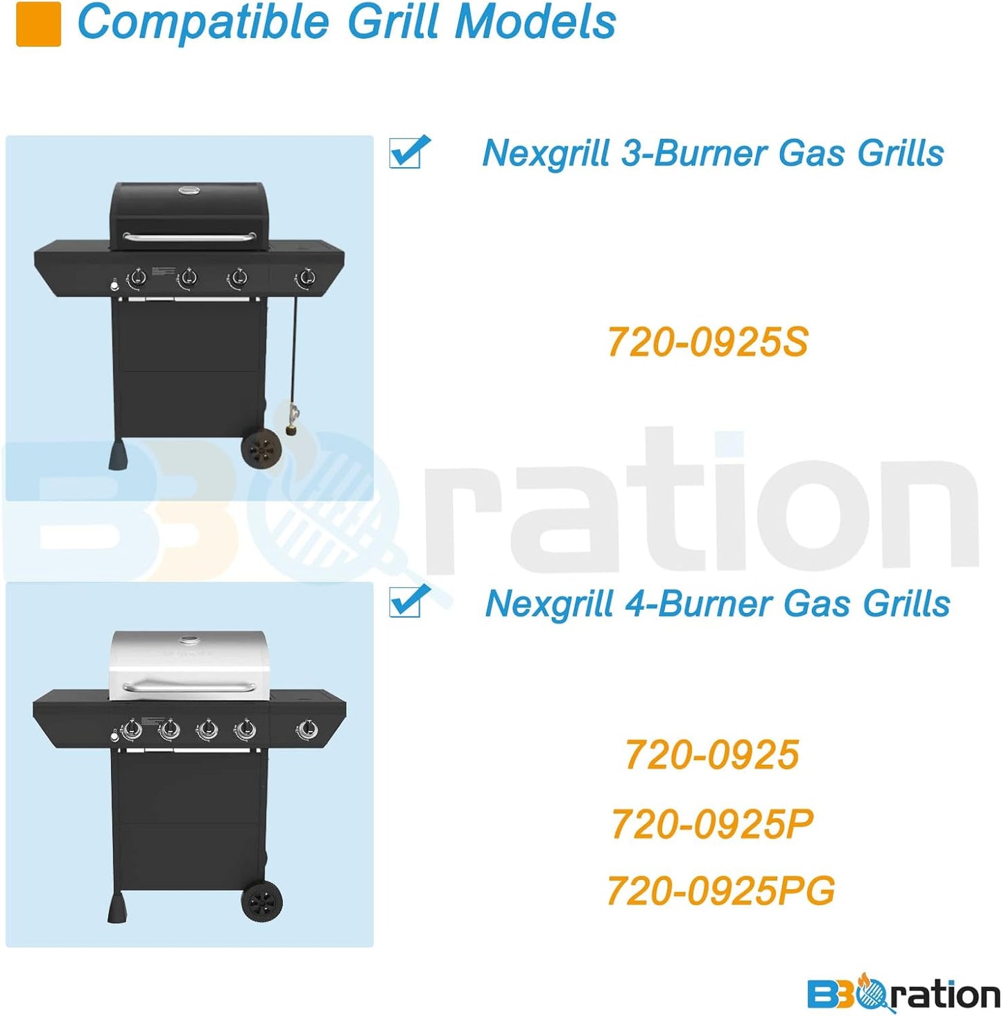 Grill Parts for Nexgrill 4 Burner 720-0925 720-0925P 720-0925PG,Grill Grate for Nexgrill 720-0925P Replacement Parts 720-0340 720-0718A Grate for Charbroil 463352521 463351021