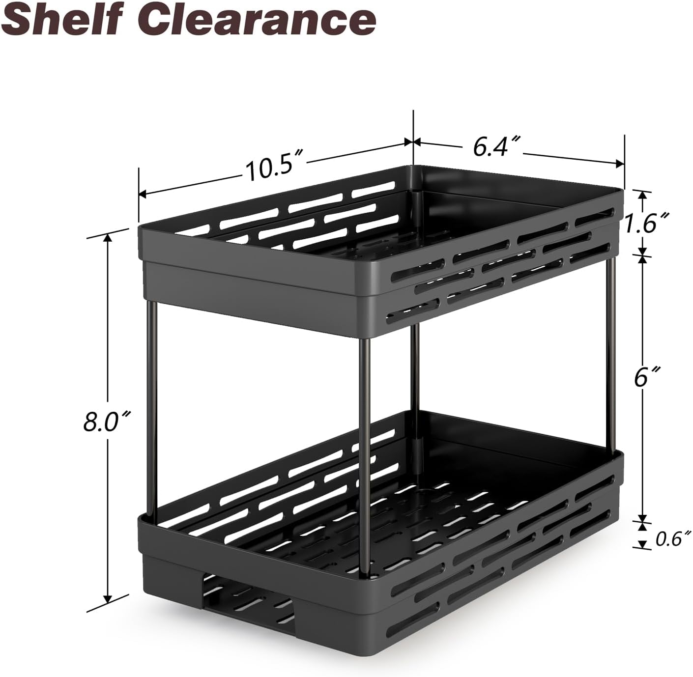 Pull Out Spice Rack Organizer for Cabinet, 2 Pack Widen Slide Out Spice Racks Organizer, Spice Cabinet Organizers, Cabinet Size Need:12'' Highx11'' Deepx6.75'' Wide,Hold 15 Spice Jar Each Tier-2Tier