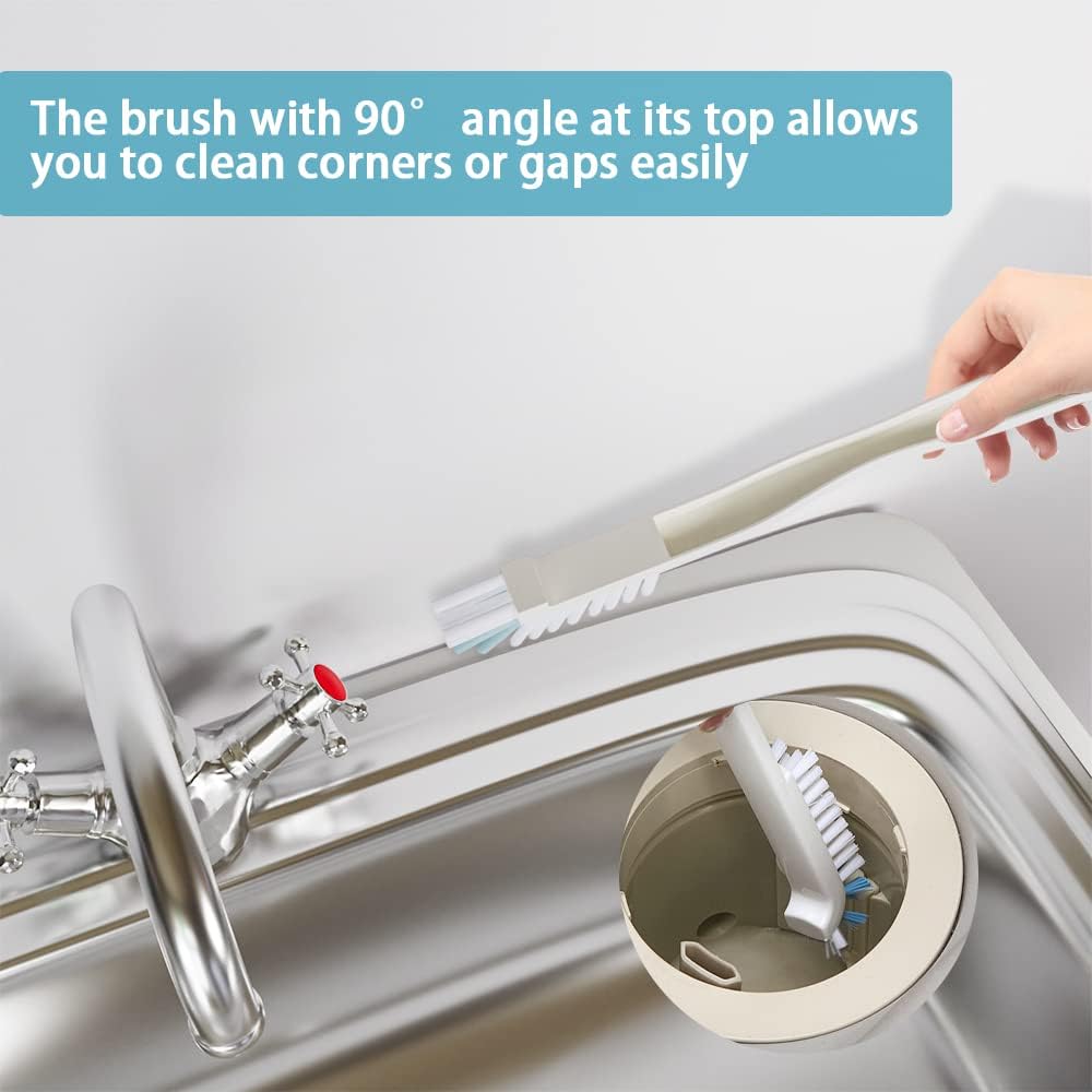 6 PCS Cleaning Brush, Scrub Brush Set for Kitchen and Bathroom Household Use with Various Brushes for Cleaning Dishes, Tiles, Corners and Floors Sky Blue