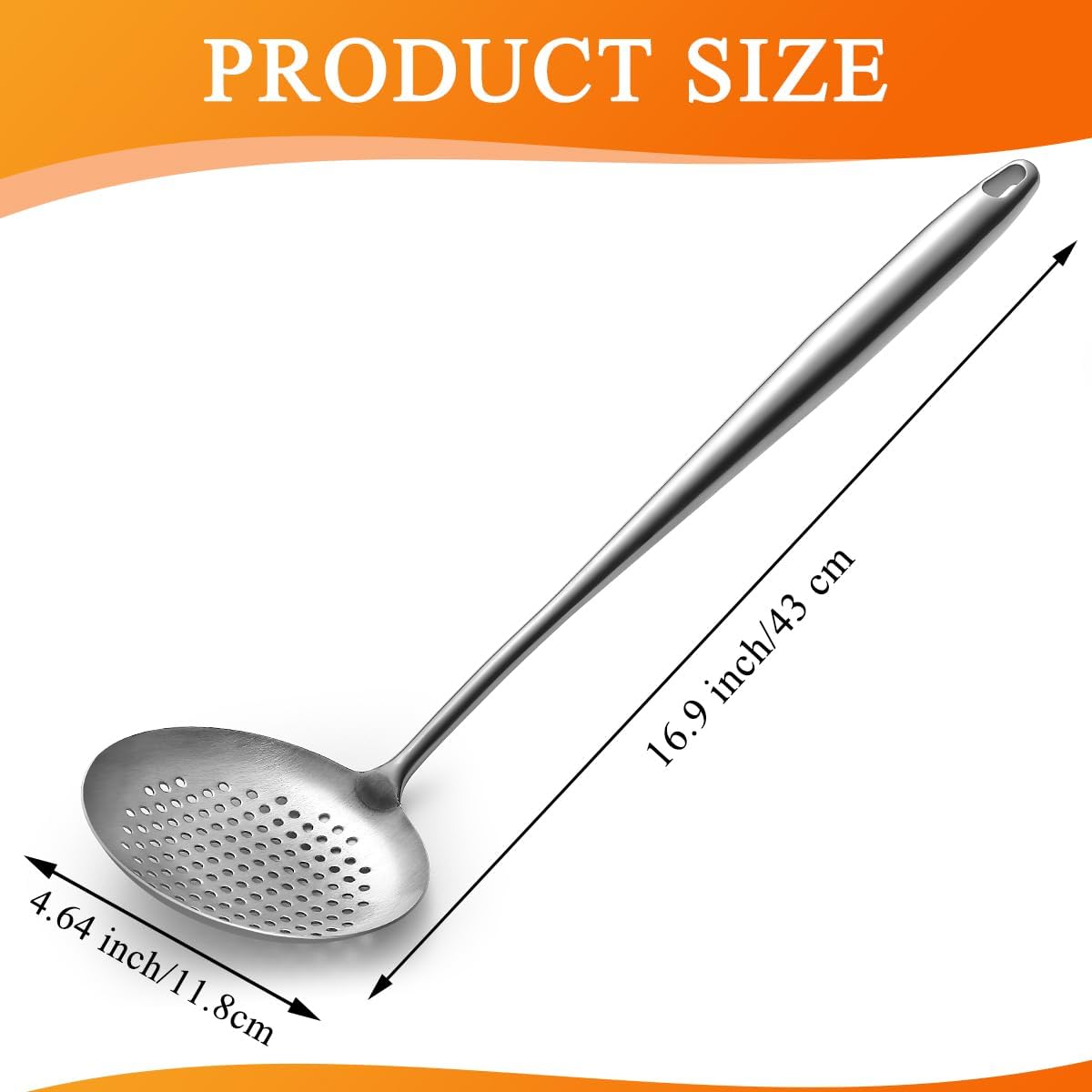 Kitchen Skimmer - Slotted Spoon for Straining, Stainless Steel Spider Strainer Skimmer Ladle for Cooking and Frying, Kitchen Utensils Pasta Spoon