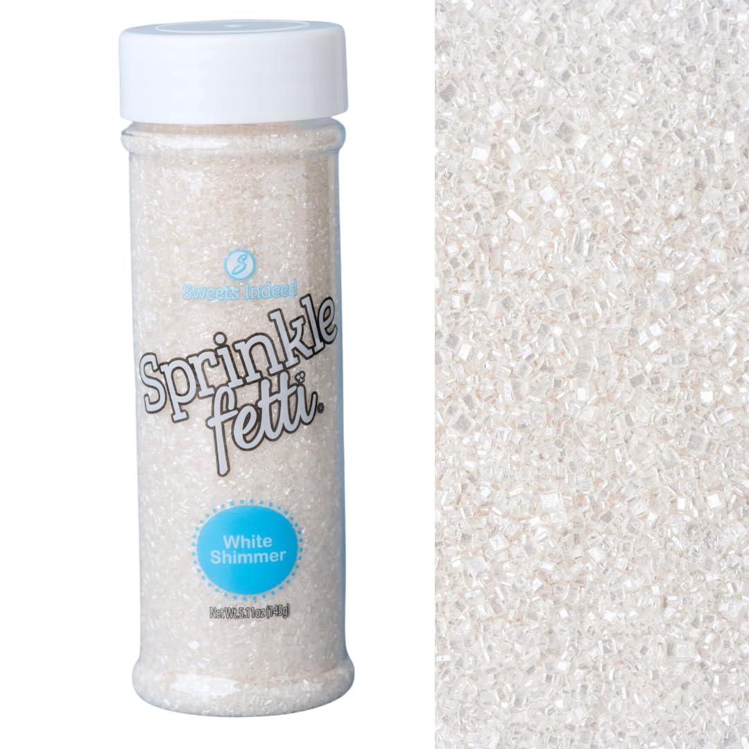 Sweets Indeed Sprinkles, Edible Sprinkle Sugar Mix, Perfect for Cake Decorations, Baking, Ice Cream, Cookies, Cupcake Topper, 5 ounces (White)