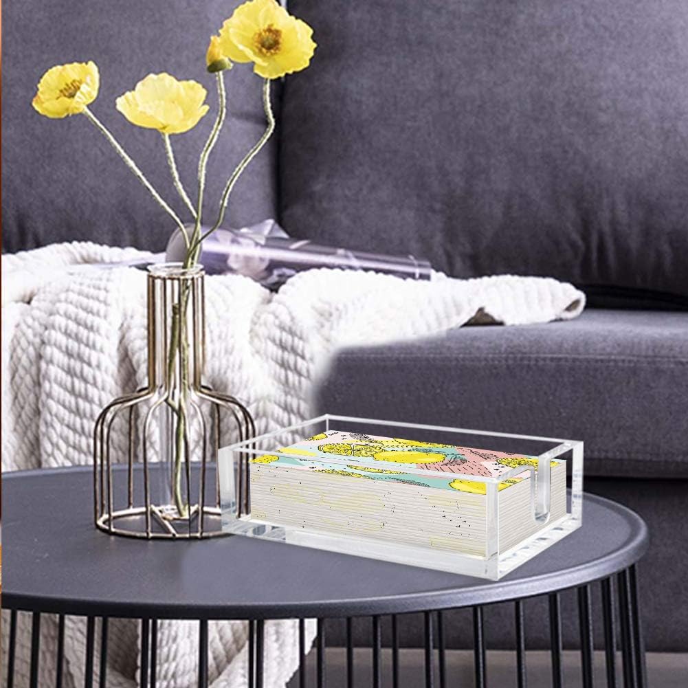 Acrylic Guest Towel Napkin Holder, 0.37Inch Thickness Clear Paper Towel Tray, Rectangle Napkin Holders for Kitchen, Dining Room, Bathroom