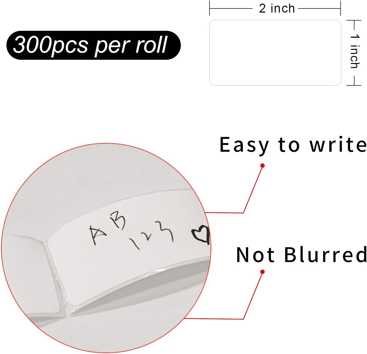 Removable Freezer Labels, Date Label 1x2 Inch Food Storage Stickers, Waterproof Oil Resistant Easy Clean Leaves no Residue 300 Total Per Roll