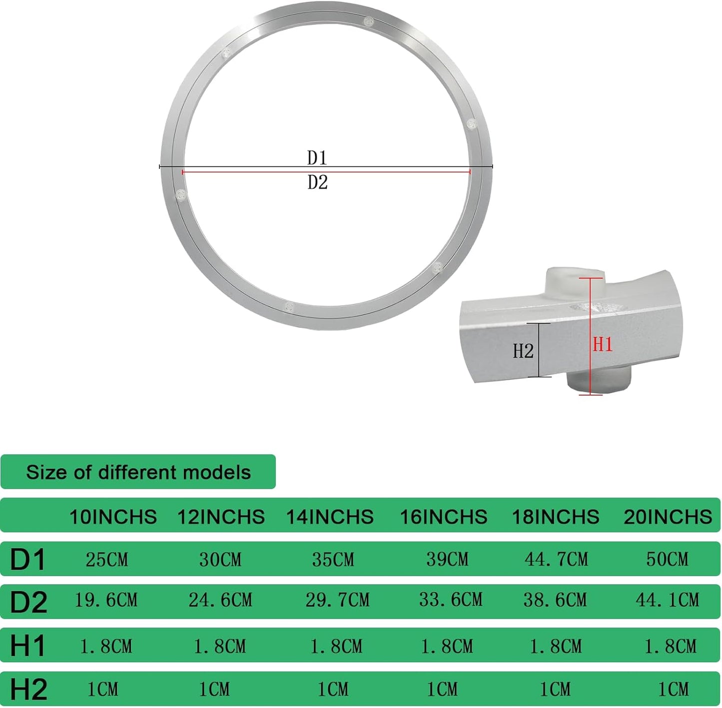 Lazy Susan Hardware Aluminum Metal Rotating Turntable Bearings Swivel Plate Bearing for Dining-Table Non-Slip and Workbench (16 Inchs) …