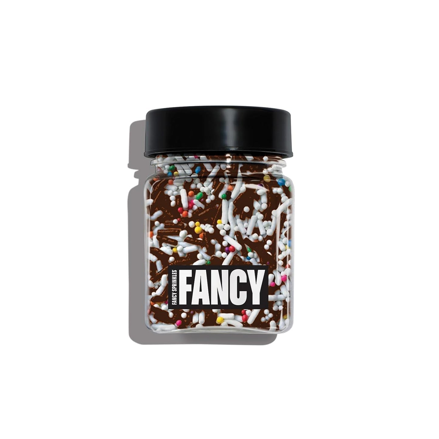 Fancy Sprinkles Classic Twist Chocolate Jimmies, Rainbow Jimmies, White Non Parallels Dessert Decorating Sprinkles, For Ice Cream, Cookies, Cakes and Cupcakes (0.25c)