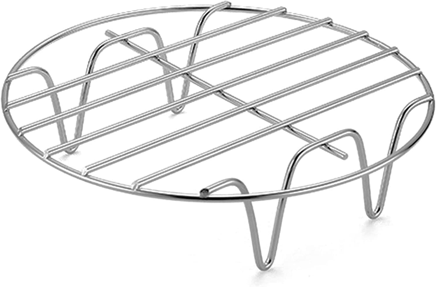 6.9" Round Cooking Rack Versatile Stainless Steel Grid Grill Steamer Rack, Fits Air Fryer Pot Pressure Cooker Canning