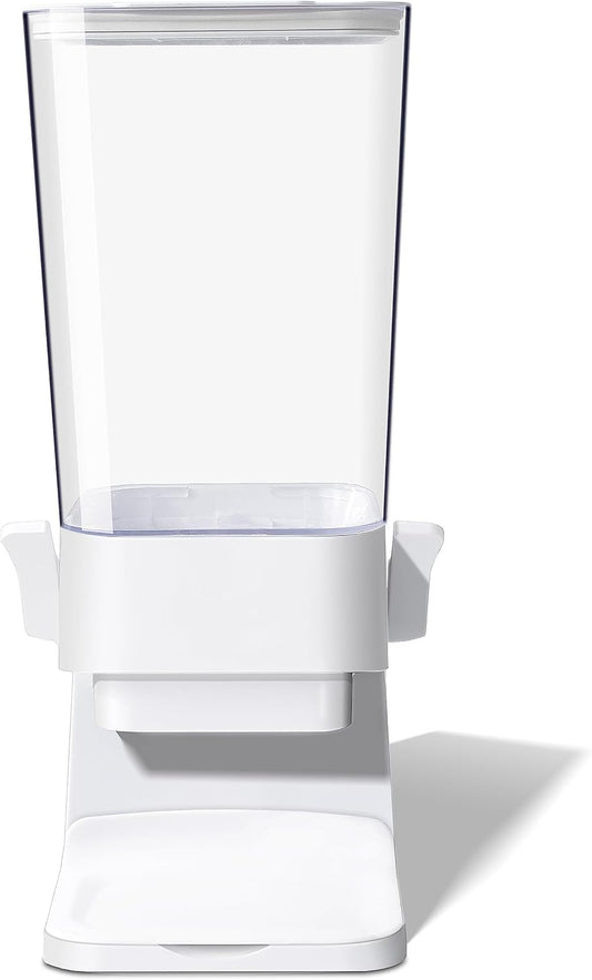 Cereal Dispenser Countertop, 5L Cereal Containers Storage Dispenser for Pantry, Large Dry Food Cereal Dispenser, Not Easy to Crush Cereal, Can Hold Oatmeal, Candy, Snack, Grain, Pet Food (White, 1Pc)