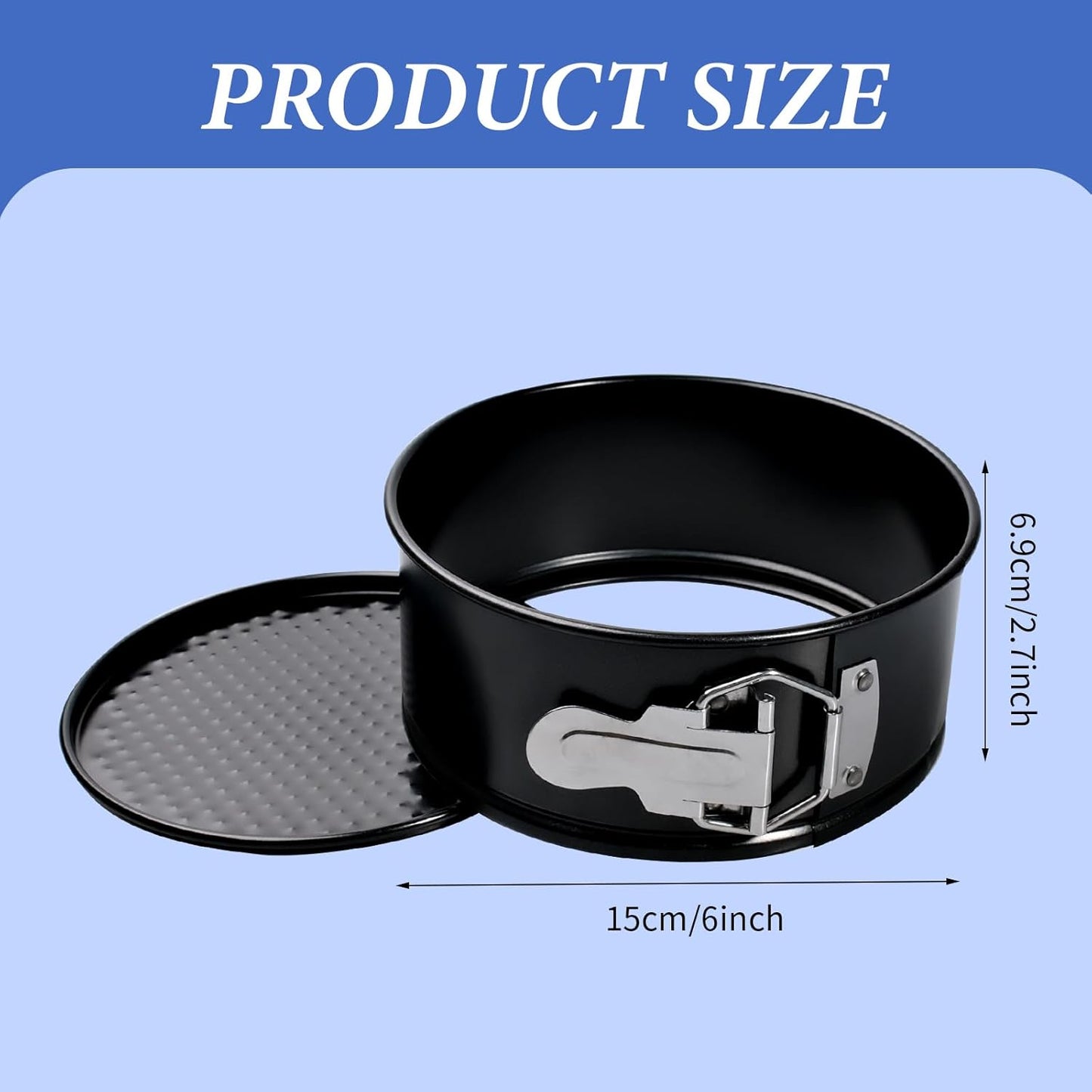 6 Inch Non Stick Spring form Pan with Stainless Steel Spring Buckles,Round Carbon Steel Cake Mold with Removable Bottom for Baking Kitchens and Restaurants (6)