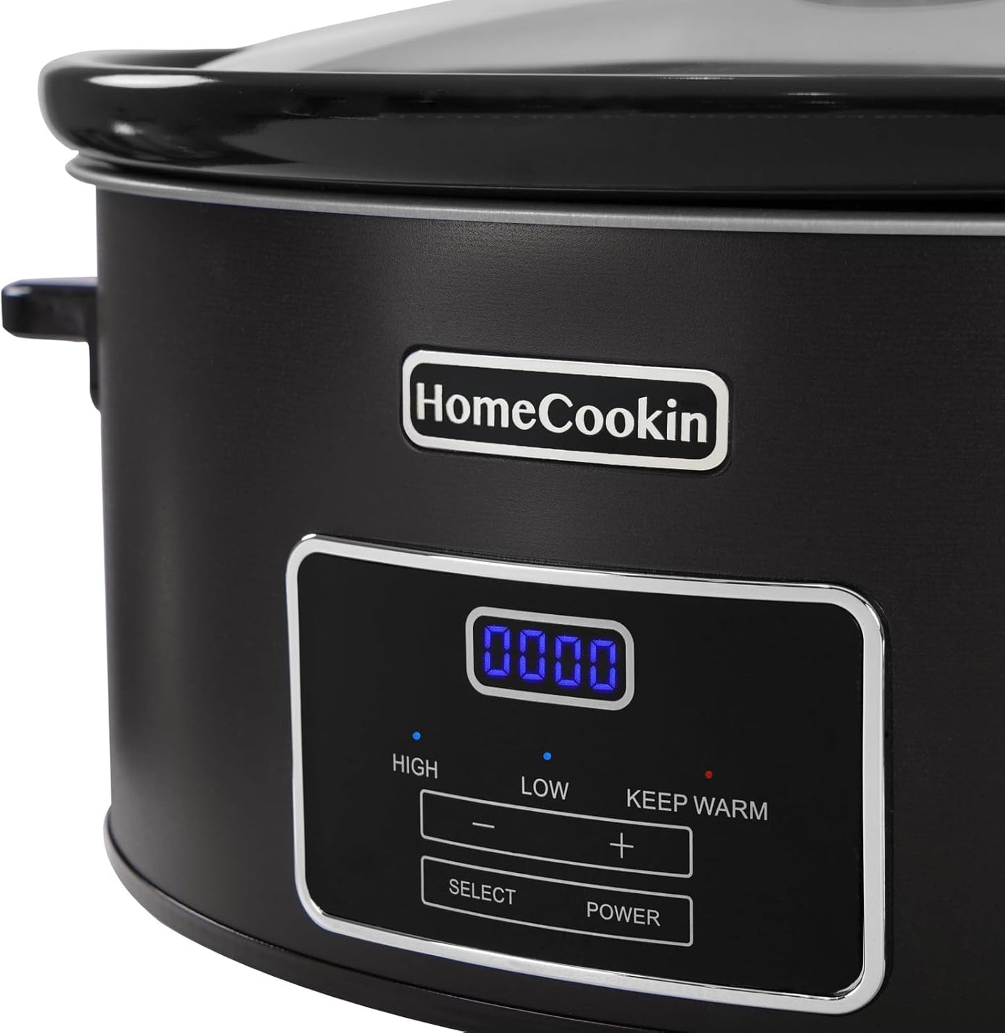 HOMECOOKIN 8 Quart Programmable Slow Cooker, Kitchen Appliances, Perfect Kitchen Small Appliance for Family Dinners, Black Stainless Steel