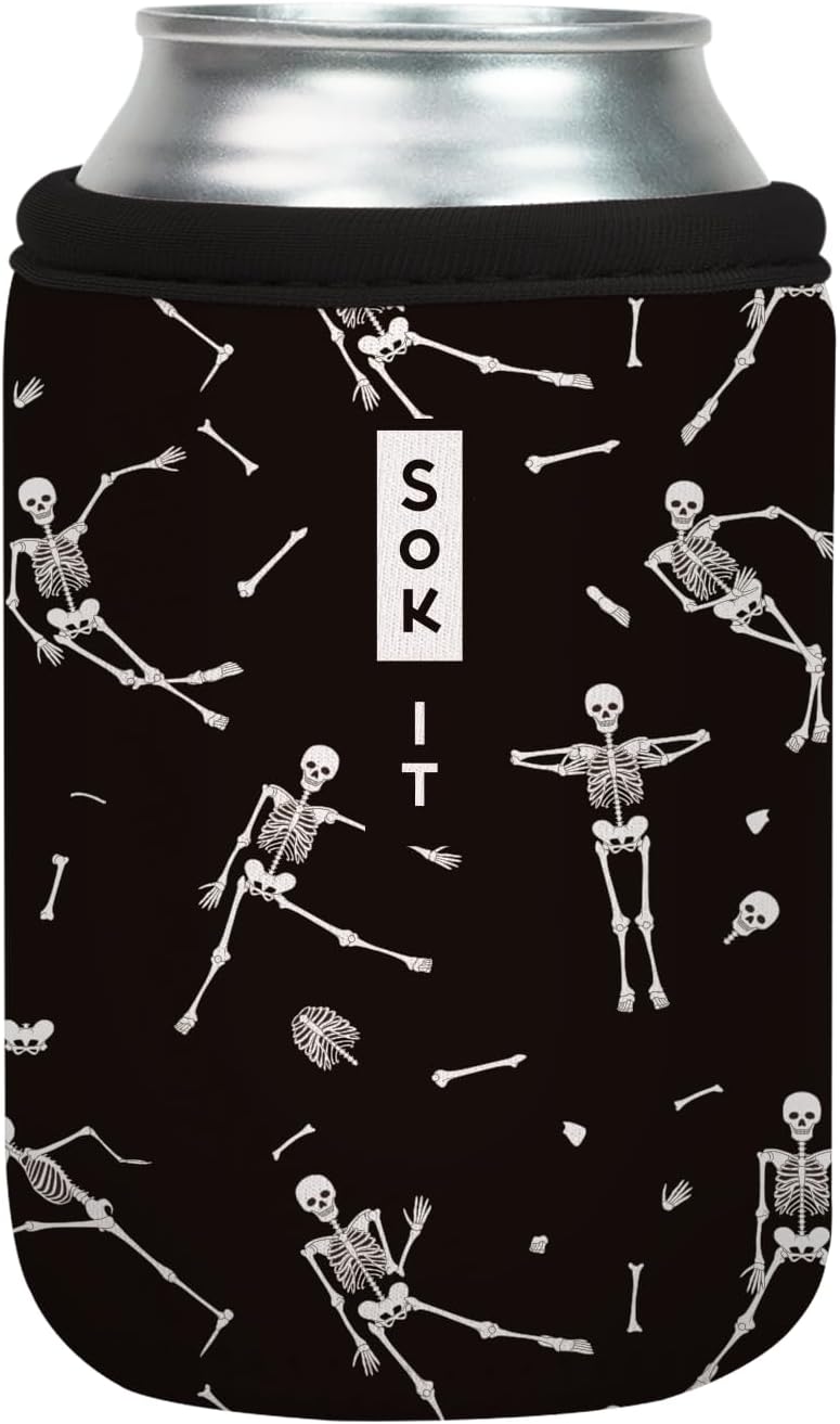 Sok It CanSok Sleeve for Beer & Soda Insulated Neoprene Cover (Haunted Hustle, 12oz Can Sleeve)