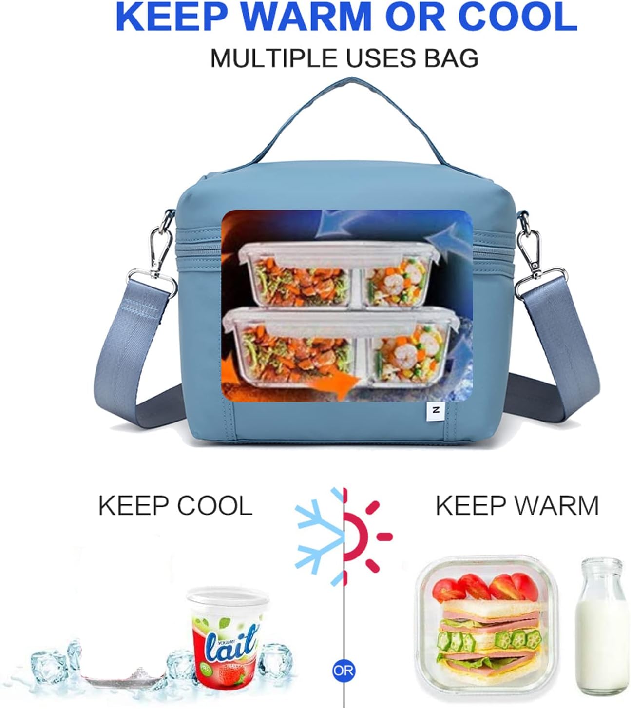 NOL Natural Organic Lifestyle Insulated Lunch Bags for Women Cooler Bag Lightweight Nylon Waterproof Lunch Box For Work