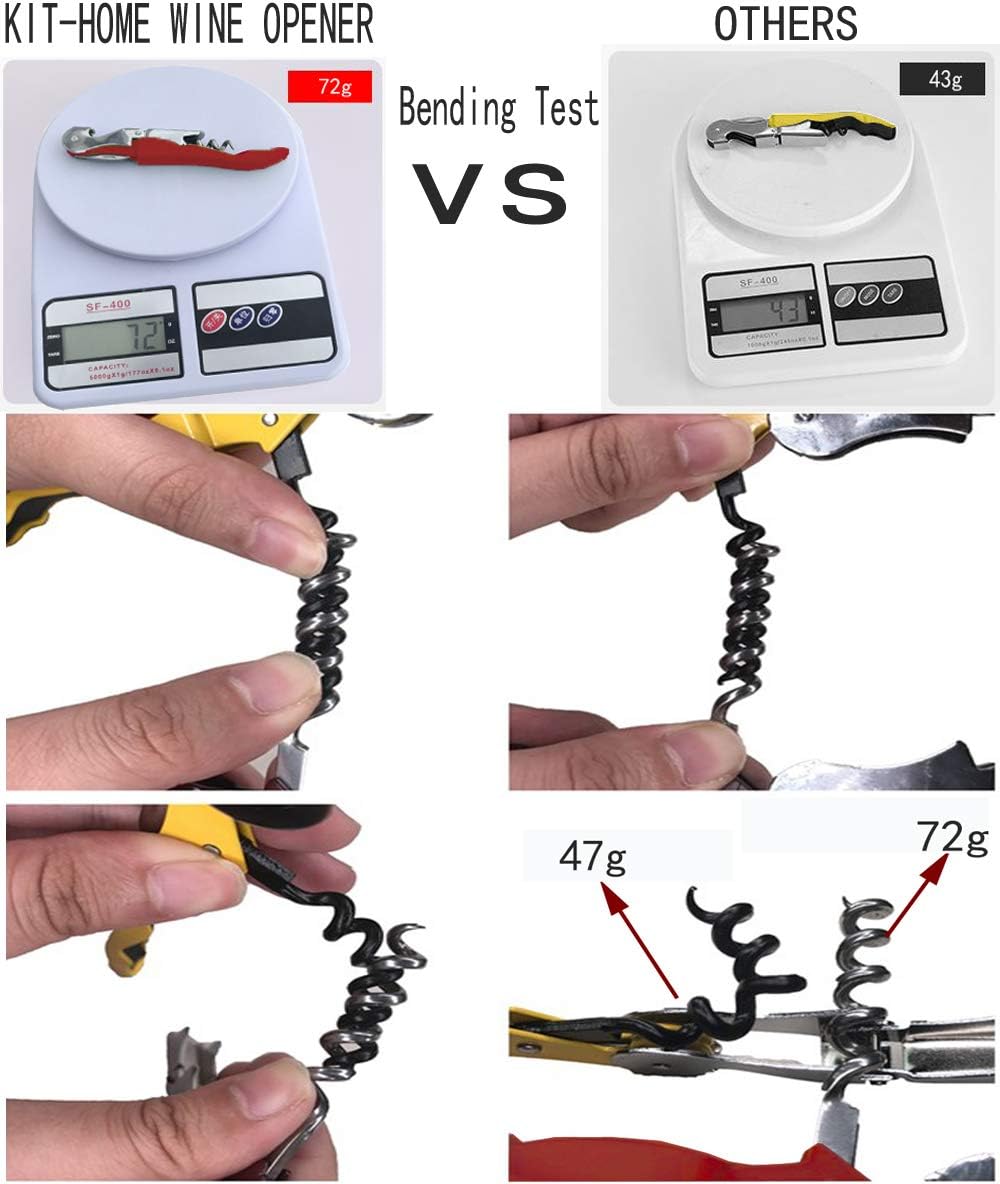Professional Waiter Corkscrew Wine Openers Set, Heavy Duty Stainless Steel Hinges Wine Key for Restaurant Waiters, Sommelier, Bartenders