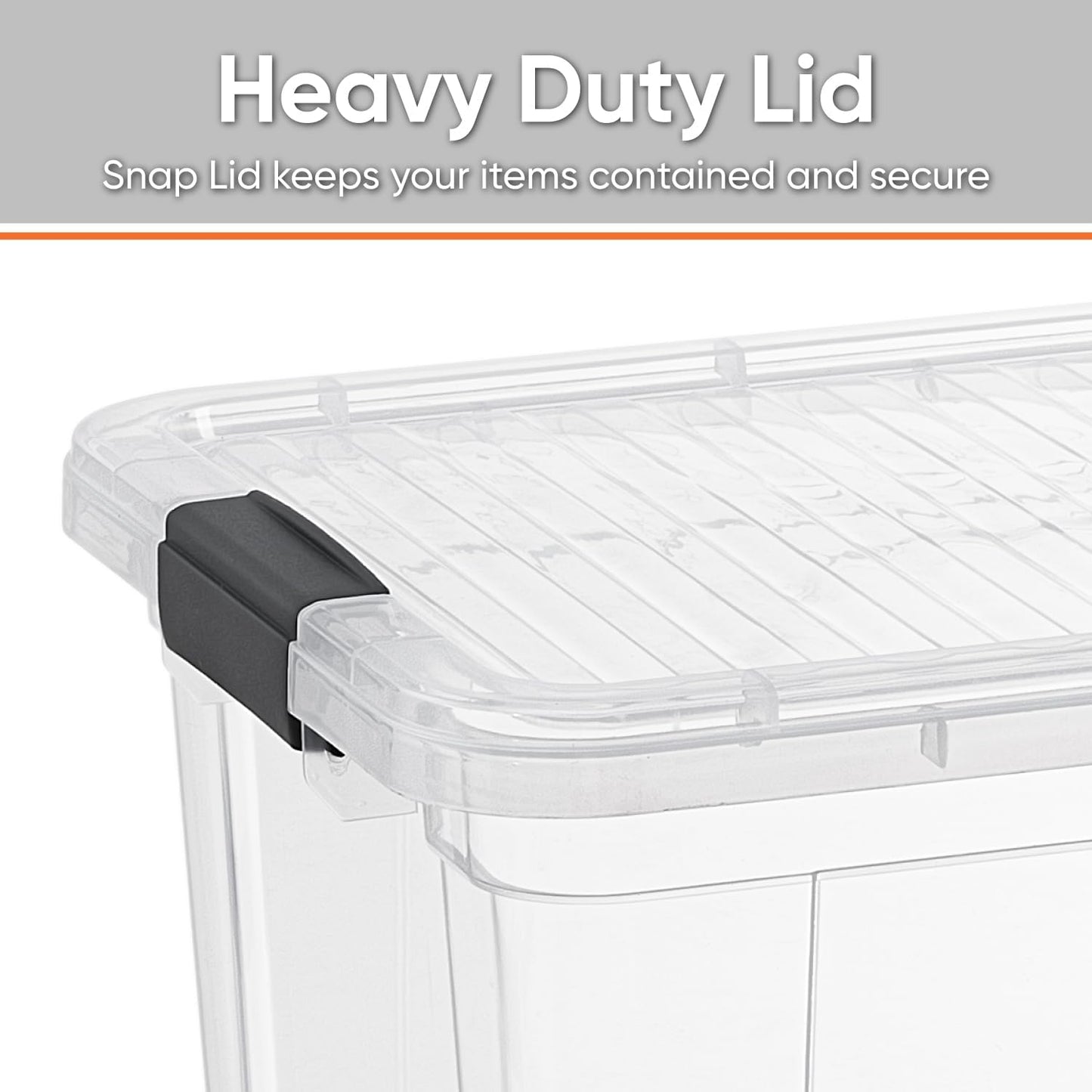 Superio Clear Storage Boxes with Lids, 6.75 Quart Plastic Container Bins for Organizing, Stackable Crates, BPA Free, Non Toxic, Odor Free, Organizers for Home, Office, School, and Dorm
