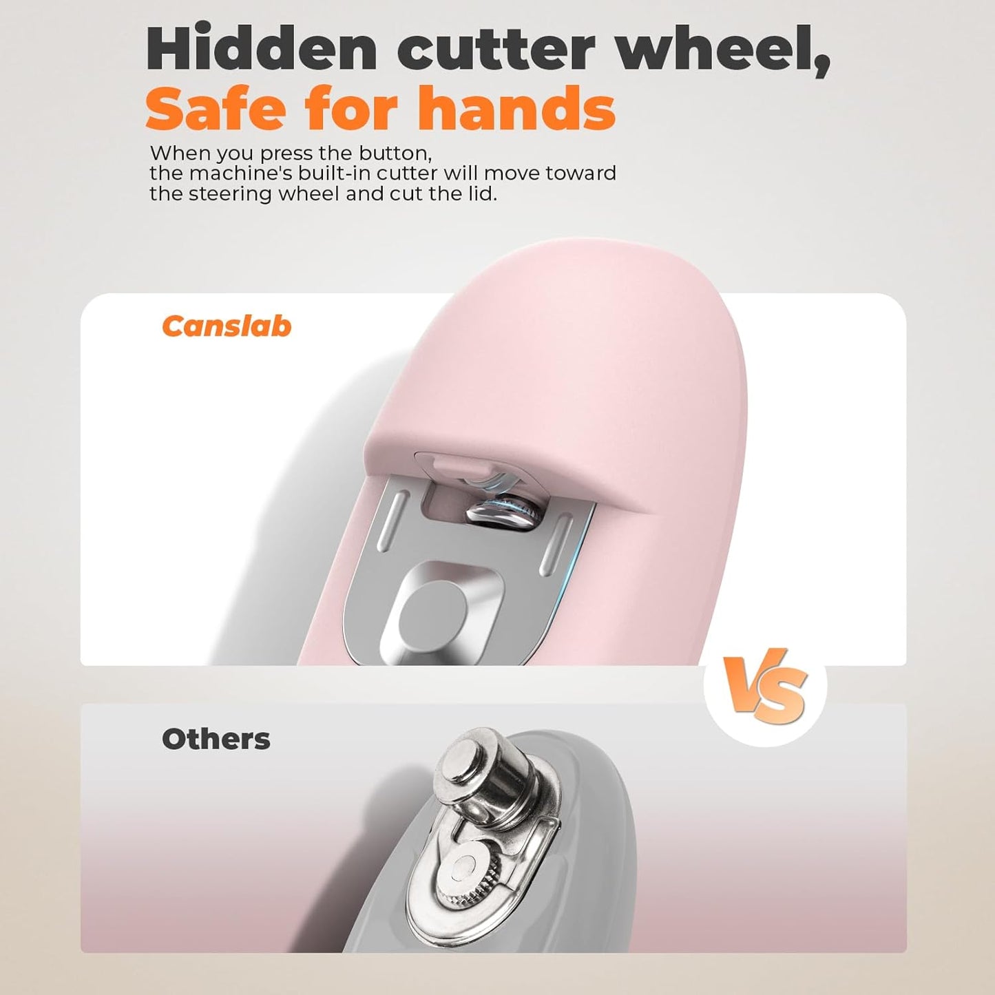 Ultrablde SE - USB Rechargeable Electric Can Opener for Kitchen for Seniors with Arthritis- Cordless Battery Powered Automatic, Side Cut, Smooth Edge, Handsfree, for Small or Large Cans, Pink