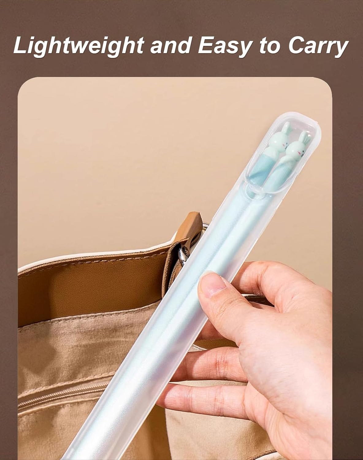 Chopsticks Storage Case 2 Pack, Plastic Utensil Holder with Side Opening, Easy to Clean Travel Chopsticks Box for Reusable Cutlery