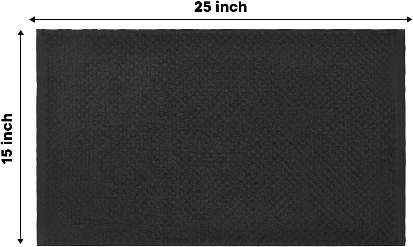 Artoid Mode Ring Spun Cotton Black Kitchen Dish Towels, 15x25 Inch Ultra Soft Absorbent Quick Drying Household Cleaning Tea Towels Bar Towels Set of 6