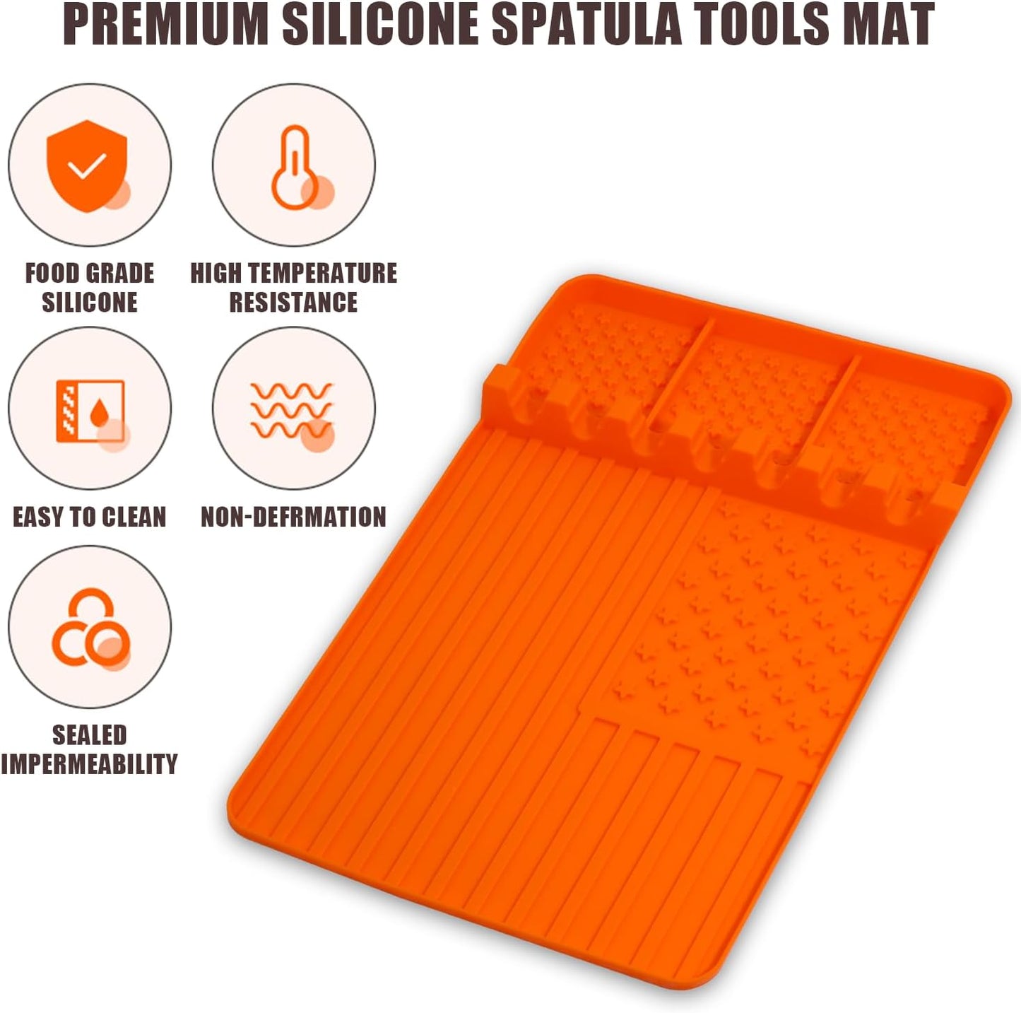 2 PCS Silicone Griddle Tools Mat for Blackstone,Grill BBQ Caddy Utensils Holder for Kitchen,Cooking & Countertop,Large Spatula Mat with Drip Pad,Griddle Accessories for Blackstone (blue 2pcs)