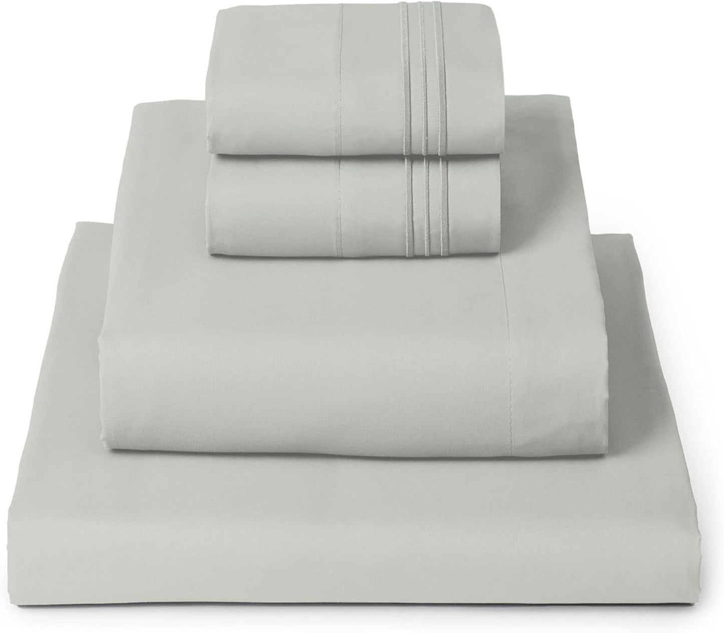 Mellanni King Sheets Set - 4 PC Iconic Collection Bedding - Hotel Luxury, Extra Soft, Cooling Bed Sheets - Wrinkle, Fade, Stain Resistant (King, Spa Mint)