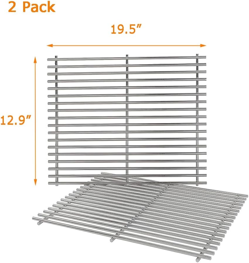 19.5" Cooking Grates for Weber Genesis 300 Series, Genesis E310 E320 E330 S310 S320 S330, 304 Stainless Steel Grill Grate Replacement Parts for Weber 7528 & 7524