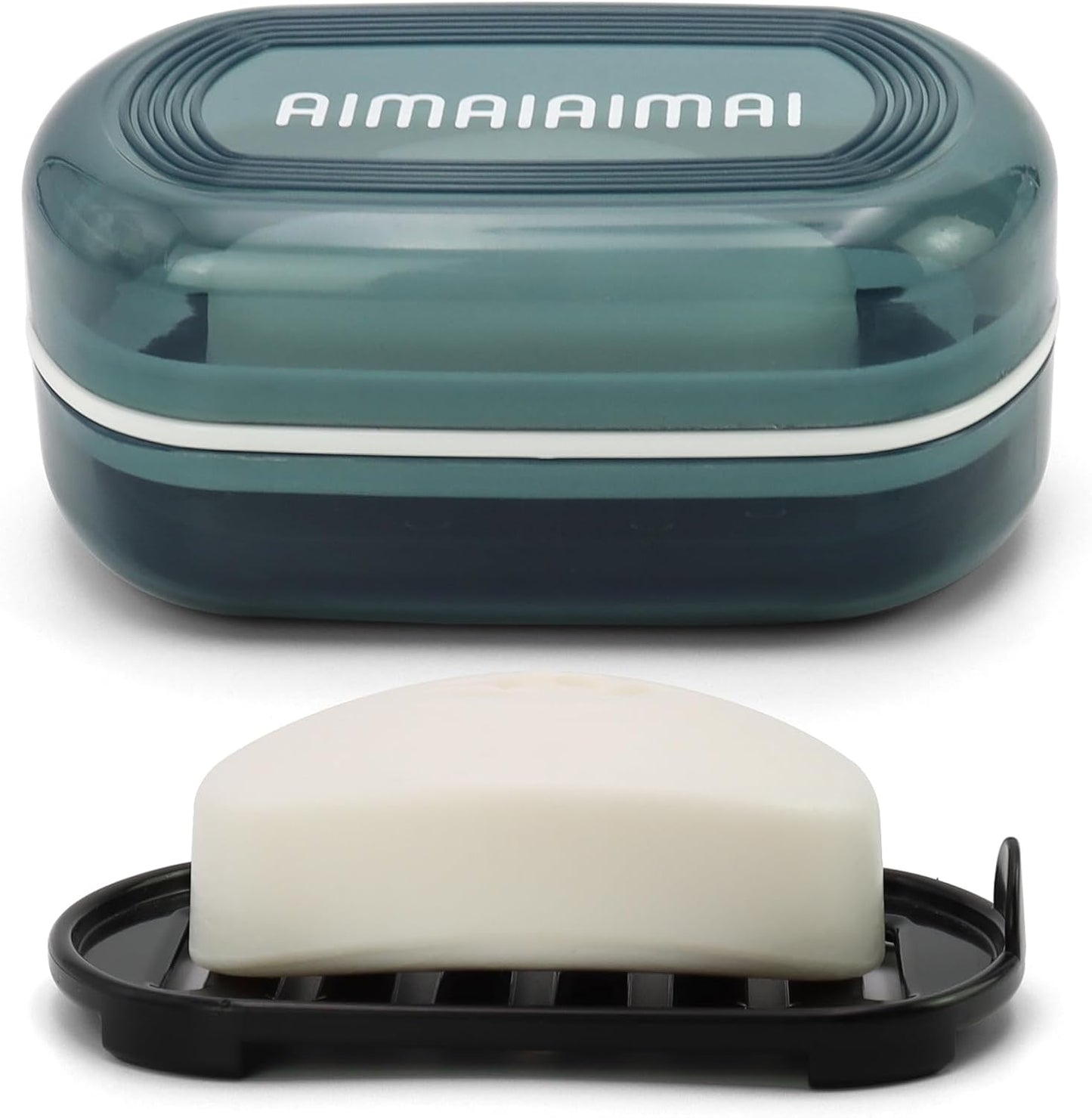 Travel Soap Container, Soap Dish with Lid, Travel Soap Box with Removable Draining Layer, Portable Soap Case for Traveling, Camping, Gym (Blue Style A)