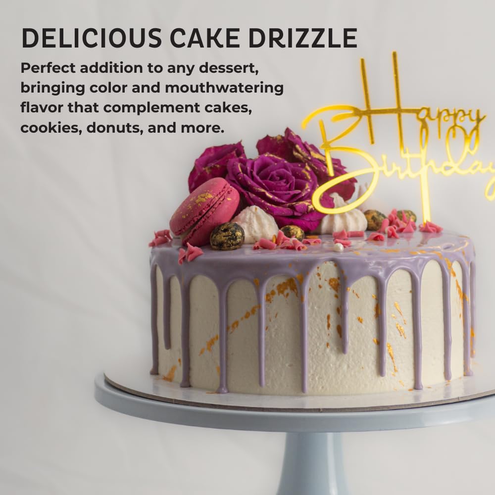 Strawberry-Flavored Cake Drizzle by Chefmaster, Edible Cake Drip Frosting for Decorating, Drip for Cakes, Cupcakes, Cookies, Donuts, 10 oz