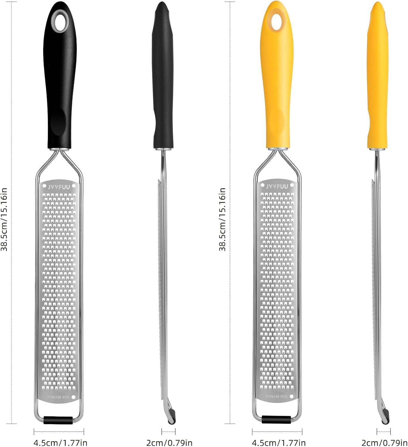 Premium Lemon Zester Grater,Kitchen Tool for Parmesan Cheese, Lemon, Ginger, Garlic, Nutmeg, Chocolate, Vegetables, Fruits,Sharp Stainless Steel Blade,Dishwasher Safe (Black+Yellow)